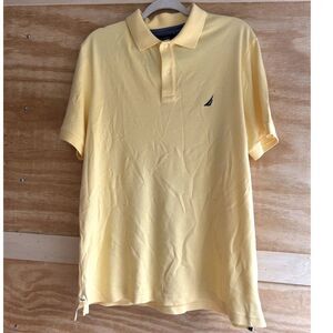 Nautica Polo Mens Size Large Yellow Short Sleeve